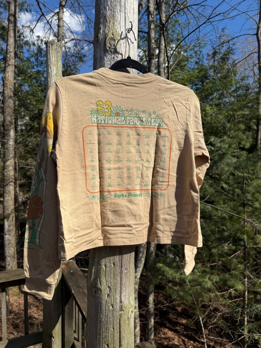 Parks Project Tan Tee with Green & Orange Floral Tour Graphic - Picture 4 of 6
